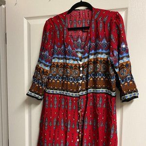 New in Bag , WIne Color MUlti , Boho Dress, XL